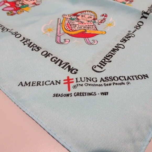 Vintage Christmas Scarf 1987 Glentex American Lung Association Christmas Seals - Picture 6 of 6